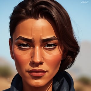 full format portrait of a random actor, realistic skin, photorealistic, stylized facial features, in the style of the cycle frontier, Meybis Ruiz Cruz, MRC, SAM YANG, More Detail, photorealistic, 3DMM, SimplyPaint, sharp angles, 