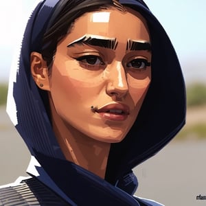 full format portrait of Golshifteh Farahani, ((realistic human face proportions)), Meybis Ruiz Cruz, photorealistic, perfectly framed portrait, style, backlighting, in the style of the cycle frontier,more detail ,SAM YANG,More Detail,photorealistic,3DMM,SimplyPaint