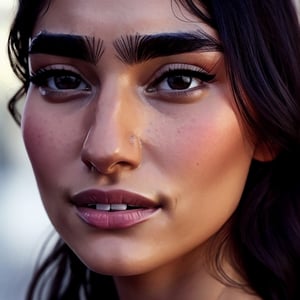 full format portrait of Golshifteh Farahani, ((realistic human face proportions)), Meybis Ruiz Cruz, photorealistic, perfectly framed portrait,arcane style