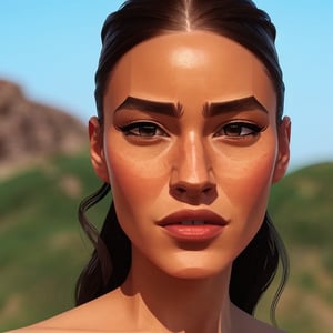 full format portrait of a random actor, realistic skin, photorealistic, stylized facial features, in the style of the cycle frontier, Meybis Ruiz Cruz, MRC, SAM YANG, More Detail, photorealistic, 3DMM, SimplyPaint, 