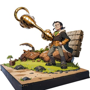 Ace One Piece manga character,  (white background: 1.2), absurd, high resolution, super detailed, chibi, (diorama: 1.4), miniature, BREAK
3D style, enhance everything,Crocodile