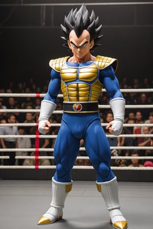 Vegeta holds the championship belt on the Budokai stage,
Dragon Ball Z theme, Super Saiyan shape,
Photorealism: 1.3, Best Quality, Masterpiece, MikieHara