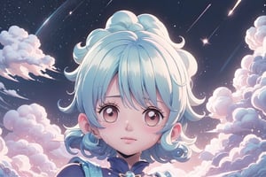 (masterpiece, best quality:1.2), 8k, top quality, cryptids, cookie, (sugar, glitter), rainbow, glowing, digital illustration, sharp focus, floating particles, insaneres, surreal, cinematic, ultra-detailed portrait, intricate details, dreaming, cloud,  bangs, cloud dress, (gradients), fun, lively, expressive, playful, (gradient hair:1.3) raytracing, (blending), soft, cloud, dream, beautiful, 1girl, fantastic lighting and composition, colorful, vivid, highly detailed, 2d,  puffy, (faux traditional media:1.2), (vector art), beautiful, adorable, cute, (gradients), sweet,  liquid hair, stylish, finely detailed face, (shiny:1.2), delicious, bloom, volumetric lighting, (fantasy), magical giirlm transparent, (jello), coral colors, smooth, extremely detailed,kawaiitech, (starry print),sugar_rune,NamiOP,naminami