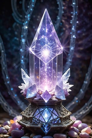  (magical crystal:1.2), Luminara Crystal acts as a conduit for cosmic wisdom. Through meditation and attunement, the bearer can commune with celestial entities and receive insights into the mysteries of the universe. The crystal serves as a celestial library, where profound knowledge and ancient truths are unlocked through the harmony of mind, body, and spirit.