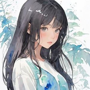 simple_background
beautiful girl
watercolor, happy