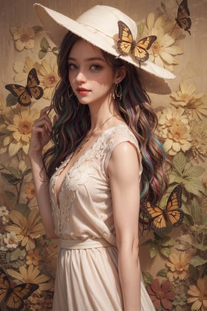 (best quality,4k,8k,highres,masterpiece:1.2),ultra-detailed,(realistic,photorealistic,photo-realistic:1.37),portraits,colorful lighting,bokeh,long hair flowing with the wind,cinematic lighting effects,the woman has a gentle smile and sparkling eyes, stunning dress, earrings and necklaces with intricate patterns,tropical garden as the background, vibrant colors, warm and soft color tones.