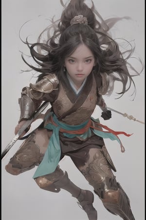 physically-based rendering, portrait, ultra-fine painting, extreme detail description, Akira Kurosawa's movie-style poster features a full-body shot of a super cute 18-year-old European-Japanese girl, embodying the Shinobi of Japan's Warring States Period, An enigmatic female kunoichi, clad in ninja armor , This striking depiction, seemingly bursting with unspoken power, illustrates a fierce and formidable female warrior in the midst of battle. The image, likely a detailed painting, showcases the intensity of the female ninja's gaze and the intricate craftsmanship of his armor. Each intricately depicted detail mesmerizes the viewer, immersing them in the extraordinary skill and artistry captured in this remarkable 