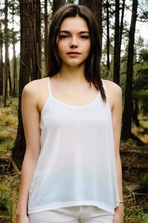 1 girl, naked_shirt,
in the wilderness,