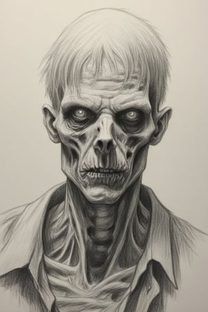 a pencil drawing of zombie