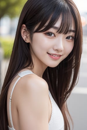 25 year old korean girl, beautiful face, smile