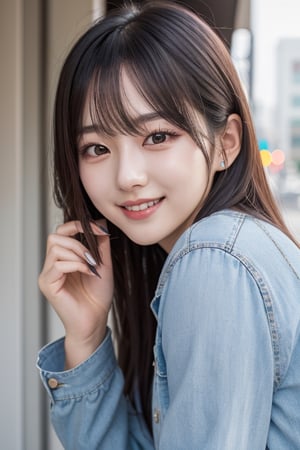 25 year old korean girl, beautiful face, smile, kpop idol