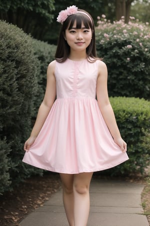 Best quality, masterpiece, 1 girl, kirbydress, pink kirbydress, kirbyface 