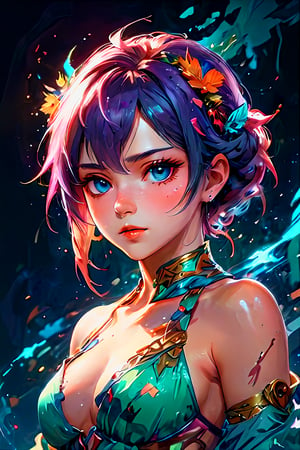 (best quality:1.2), (masterpiece:1.2), original, (highres, (intricate detail), illustration, reality raytracing,  giovani magana carne griffiths masterpiece, sultry elegant taliyah, impressionist triadic colors, rule of odds, uncontrollable chromatic aberration, abstract ambient occlusion