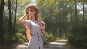 high_school_girl, SAM YANG, disheveled, aaasuna, perfect hands, , in a modern world, medium_breasts, camouflage military nurse