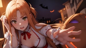 high_school_girl, SAM YANG, disheveled, aaasuna, perfect hands, , in a modern world, medium_breasts, halloween_costume 