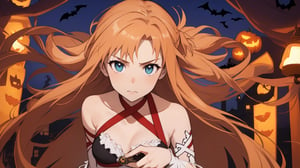 high_school_girl, SAM YANG, disheveled, aaasuna, perfect hands, , in a modern world, medium_breasts, halloween_costume 