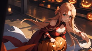 high_school_girl, SAM YANG, disheveled, aaasuna, perfect hands, , in a modern world, medium_breasts, halloween_costume 