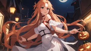 high_school_girl, SAM YANG, disheveled, aaasuna, perfect hands, , in a modern world, medium_breasts, halloween_costume 