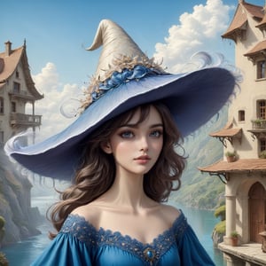 ((Ultra-Detailed)) Photography of a sophisticated witch \(sp.ed.ogInky1\) standing in the balcony of a luxurious mansion,wearing sm1c-witchhat,detailed exquisite face,detailed eyes,detailed soft shiny skin,glossy lips,playful smirks,detailed blonde hair,detailed coral-blue hat,pink and white dress,jewelry,small earrings
BREAK
[backdrop;highly-detailed view of luxurious and (modern:1.2) mansion balcony with beautiful lake view,mountain,blue sky,cloud,boat,tree,vibrant colors],(head to thigh shot)
BREAK
rule of thirds,studio photo,perfect composition,(masterpiece,HDR,trending on artstation,8K,Hyper-detailed,intricate details,hyper realistic,high contrast,Kodachrome 800:1.3),chiaroscuro lighting,soft rim lighting,key light reflecting in the eyes,by Karol Bak,Antonio Lopez,Gustav Klimt and Hayao Miyazaki,art_booster,real_booster,photo_b00ster, Decora_SWstyle,a1sw-InkyCapWitch