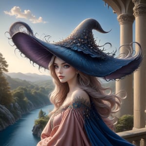((Ultra-Detailed)) Photography of a sophisticated witch \(sp.ed.ogInky1\) standing in the balcony of a luxurious mansion,wearing sm1c-witchhat,detailed exquisite face,detailed eyes,detailed soft shiny skin,glossy lips,playful smirks,detailed blonde hair,detailed coral-blue hat,pink and white outfit,jewelry,small earrings
BREAK
[backdrop;highly-detailed view of luxurious and (modern:1.2) mansion balcony with beautiful lake view,mountain,blue sky,cloud,boat,tree,vibrant colors],(head to thigh shot)
BREAK
rule of thirds,studio photo,perfect composition,(masterpiece,HDR,trending on artstation,8K,Hyper-detailed,intricate details,hyper realistic,high contrast,Kodachrome 800:1.3),chiaroscuro lighting,soft rim lighting,key light reflecting in the eyes,by Karol Bak,Antonio Lopez,Gustav Klimt and Hayao Miyazaki,art_booster,real_booster,photo_b00ster, Decora_SWstyle,a1sw-InkyCapWitch