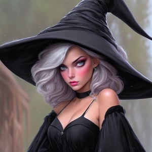 ((Ultra-Detailed)) portrait of a girl wearing a witchhat, standing in front of a modern resort house,1 girl,20yo,detailed exquisite face,soft shiny skin,playful smirks,detailed pretty eyes,glossy lips 
BREAK
(backdrop:very sophisticated and stylish mountain home,contemporary design,luxurious, windows,snow,snowing, street,trees,mid-size house),
(girl and house focus)
BREAK 
sharp focus,high contrast,studio photo,trending on artstation,ultra-realistic,Super-detailed,intricate details,HDR,8K,chiaroscuro lighting,vibrant colors,by Karol Bak,Gustav Klimt and Hayao Miyazaki,
inkycapwitchyhat,real_booster,photo_b00ster,InkyCapWitchyHat,w1nter res0rt,art_booster