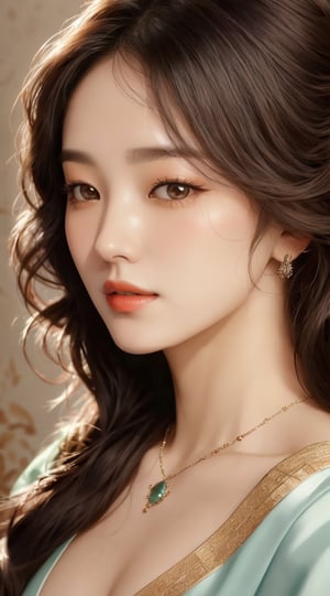 adorable portrait of a beautiful woman,leonardo,song-hyegyo