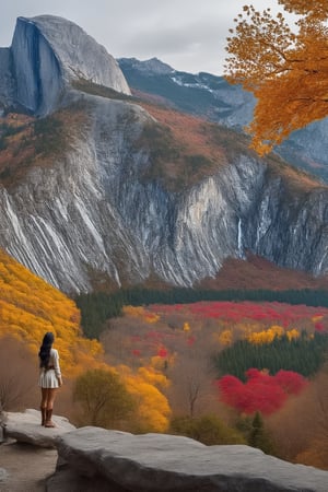 ((Hyper-Realistic)) photography of a beautiful girl in front of valley with mountain and rock,colorful autumn forest and trees,large lake,reflection on water,20yo,detailed symmetric face,detailed soft shiny skin,detailed eyes,sharp nose,dishelved highponytail,hourglass figure,perfect female form,mesmerizing and alluring,looking at viewer,(fullbody wide shot:1.5),(yva11ey1:1.2),(girl focus:1.3)
BREAK
studio photo,perfect composition,(masterpiece,HDR,trending on artstation,8K,Hyper-detailed,intricate details,hyper realistic,high contrast:1.3),cinematic lighting,soft rim lighting,key light reflecting in the eyes,by Karol Bak,Antonio Lopez,Gustav Klimt and Hayao Miyazaki,wonder-woman-xl, photo_b00ster,real_booster, art_booster, y0sem1te,seolhyun