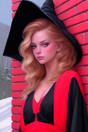 ((Ultra-Detailed)) portrait of a girl wearing a witchhat, standing in front of a modern resort house,1 girl,20yo,detailed exquisite face,soft shiny skin,playful smirks,detailed pretty eyes,glossy lips 
BREAK
(backdrop:modern style mountain house,windows,brick and stone walls,snow,tree,road),(girl and house focus)
BREAK 
sharp focus,high contrast,studio photo,trending on artstation,ultra-realistic,Super-detailed,intricate details,HDR,8K,chiaroscuro lighting,vibrant colors,by Karol Bak,Gustav Klimt and Hayao Miyazaki,
inkycapwitchyhat,real_booster,photo_b00ster,InkyCapWitchyHat,w1nter res0rt,art_booster