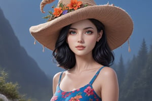 ((Ultra-Detailed)) portrait of a fairy girl (wearing a witchhat:1.5),(wings;1.3),flying in a beautiful flower garden,1 girl,20yo,performing her special magic,detailed exquisite face,(highly detailed soft shiny skin),playful smirks,detailed pretty eyes,glossy lips,earrings,jewelry,dynamic sexy pose,looking at viewer,(upperbody sideshot)
BREAK
[backdrop:detailed beautiful flower garden,vibrant colors,blue sky,pond,butterflies]
BREAK 
(sharp focus,high contrast:1.3),studio photo,trending on artstation,(ultra-realistic,Super-detailed,intricate details,HDR,8K),chiaroscuro lighting,soft rim lighting,key light reflecting in the eyes,vibrant colors,by Karol Bak,Antonio Lopez,Gustav Klimt and Hayao Miyazaki,
(Inkycapwitchyhat:1.2),real_booster,photo_b00ster,art_booster,ani_booster