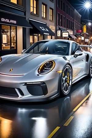 Hyper-Realistic photo of a sleek Silver coloured Porsche 911 driving on a street at speed at night,race livery,shiny spinning wheels,glossy black alloy rims with silver edge,bright turned on head lights,full car in frame
BREAK
backdrop:city street,puddles,lights,[cluttered maximalism]
BREAK
settings: (rule of thirds1.3),perfect composition,studio photo,trending on artstation,depth of perspective,(Masterpiece,Best quality,32k,UHD:1.4),(sharp focus,high contrast,HDR,hyper-detailed,intricate details,ultra-realistic,kodachrome 800:1.3),(cinematic lighting:1.3)
BREAK
(artists:Karol Bak$,Alessandro Pautasso$,Gustav Klimt$ and Hayao Miyazaki$:1.3)
BREAK
LoRA:art_booster,photo_b00ster, real_booster,Porsche,H effect,911,realistic