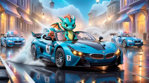 Ultra-realistic photo of cute dragon boy driving a racing car \(BMW Gina 2008\) competing other cars at dark night,(stunning racing car decals:1.5),(body color:Cosmic Carbon Gray with Blue Glow),shiny spinning wheels,(wheel color: Black Chrome),glossy and luxurious alloy wheel,(bright turned on symmetrical head lights),silhouette in driver's seat,blurry city street backdrop,depth of perspective,(wide shot),rain,puddles,thunder storm, heavy fog,police car chasing from behind
BREAK
(symmetric:1.2),sharp focus,(high contrast:1.5),studio photo,trending on artstation,rule of thirds,perfect composition,(Hyper-detailed, masterpiece, HDR,16K,shiny,glossy,reflective:1.3),(by Chris Bangle),H effect,art_booster,real_booster,dragon_h