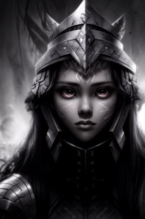 a close up of a person wearing a headdress, a character portrait, inspired by rossdraws, unreal engine 5 4 k uhd image, brave young girl, tribal red atmosphere, covered in runes, ultra detailed face and eyes, anime tribal boy with long hair, aloy, ultra detailed content : face, epic game portrait, fire eyes, wojtek fus, High Detailed