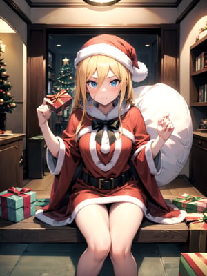 (masterpiece), (best quality), 8k illustration,
//Character,
overlordentoma, 1girl, solo, gift
//Fashion,
santa_costume,
//Background,
indoors, christmas,evileye_overlord