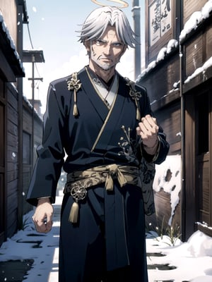 //Quality,
(masterpiece), (best quality), 8k illustration
,//Character,
1boy
,//Fashion,
details (dark blue silk brocade kimono)
,//Background,
outdoors, winter, snow
,//Others,
happy new year, straight fist punch, Dragon's Halo