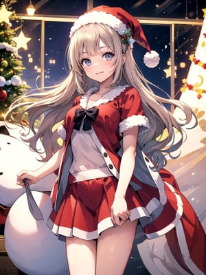 //Quality,
(masterpiece), (best quality), 8k illustration,
//Character,
1girl, solo, smile, 
//Fashion,
santa_costume,
//Background,
indoors, christmas, 
//Others,
aquascreaming,aakei