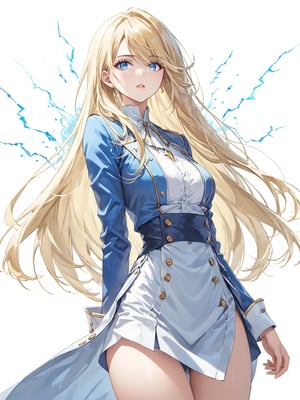 score_9,score_8_up,score_7_up,score_6_up, masterpiece, best quality, 8k, 8k UHD, ultra-high resolution, ultra-high definition, highres
,//Character, 
1girl, solo, long hair, blonde hair, blue eyes
,//Fashion, 

,//Background, white_background
,//Others, ,Expressiveh, 
lightning magic charging