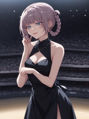 best quality, 8k, 8k UHD, ultra-high resolution, ultra-high definition, highres
,//Character, 
1girl, solo, 
,//Fashion, 
dress
,//Background, 
,//Others, ,Expressiveh,
Girl singing at the Olympic Closing Ceremony,
NAZUNA NANAKUSA,BRAIDED HAIR RINGS