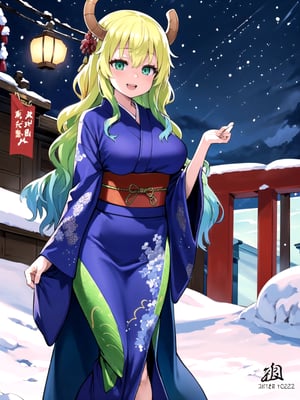 //Quality,
(masterpiece), (best quality), 8k illustration,
,//Character,
1girl, solo, large breasts
,//Fashion,
details (dark blue silk brocade kimono)
,//Background,
outdoors, winter, snow
,//Others,
happy new year 2024, dragon,lucoa