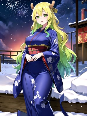 //Quality,
(masterpiece), (best quality), 8k illustration,
,//Character,
1girl, solo, large breasts
,//Fashion,
details (dark blue silk brocade kimono)
,//Background,
outdoors, winter, snow
,//Others,
happy new year 2024, dragon,lucoa