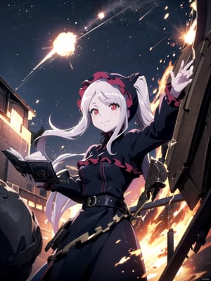 //Quality,
(masterpiece), (best quality), 8k illustration
,//Character,
1girl, solo, smile
,//Fashion,
,//Background,
night sky, meteor
,//Others,
superpower, book, float, feel astonished,shalltear bloodfallen
