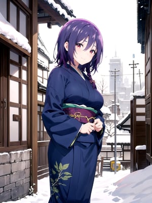 //Quality,
(masterpiece), (best quality), 8k illustration,
,//Character,
1girl, solo, large breasts
,//Fashion,
details (dark blue silk brocade kimono)
,//Background,
outdoors, winter, snow
,//Others,
happy new year 2024, dragon,Yuzuki