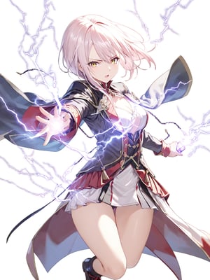 masterpiece, best quality, 8k, 8k UHD, ultra-high resolution, ultra-high definition, highres
,//Character, 
1girl, solo, Edelgard_Isekaimaou
,//Fashion, 

,//Background, white_background
,//Others, ,Expressiveh, 
lightning magic charging