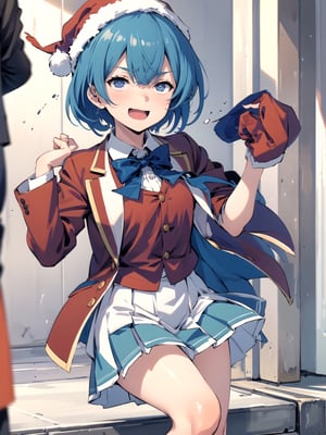 //Quality,
(masterpiece), (best quality), 8k illustration,
//Character,
overlordentoma, 1girl, solo, smile, 
//Fashion,
santa_costume,
//Background,
indoors, christmas, 
//Others,
aquascreaming,1girl ibuki mio short hair blue hair