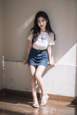 smile,cold,FilmGirl,Fujifilm,{beautiful and detailed eyes},girl in oversize t-shirt custume,big breast,calm expression,natural and soft light,brown-hair,delicate facial features,cnc_cc,beautiful_korean_girl,realhands,chaeryeong,small_head,curly_hair,little_cute_girl,chaeryeong,little_cute_girl,photorealistic,masterpiece,best quality,raw photo,1girl,fullbody,long hair,detailed eyes and face,light smile,long shot,detailed skin,pore,dynamic lighting,in the dark,deep shadow,low key, full body