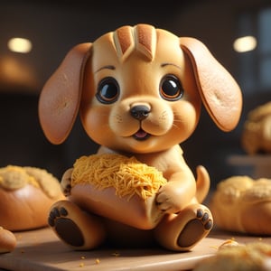 ultra detailed 8k cg,  a puppy made of bread,animal shaped bread,full_body,detailmaster2,
macro photography, trending on artstation, sharp focus, studio photo,foodstyle,make_3d