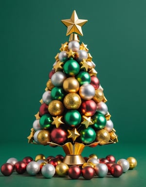a detailed photo of a christmas tree made of candy ball ,golden stars decration ,(((isolated on a plain green background))),
macro photography, hyper detailed, trending on artstation, sharp focus, studio photo,8K,detailmaster2,christmas,cinematic  moviemaker style