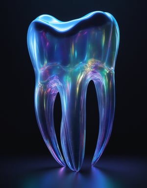 holography,(((tooth made of glass))) ,transparent,Three-dimensional,light,SF,Digitalアート,Digital,scientific,dark background:electronic, blue neon ,3D,masterpiece,Digital空間,energy,beautiful,最高masterpiece,8K,科学のlight,be familiar with,Bright colors,nice,beautiful,rich colors,beautifullightのライン.magic effect,Sparkling,beautifullightの粒