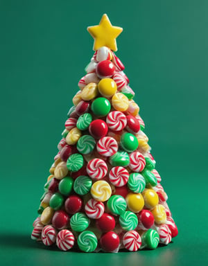 a detailed photo of a christmas tree made of candy ,(((isolated on a plain green background))),
macro photography, hyper detailed, trending on artstation, sharp focus, studio photo,8K,detailmaster2,christmas,cinematic  moviemaker style