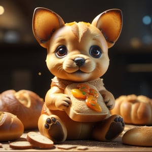 ultra detailed 8k cg,  a puppy made of bread,animal shaped bread,full_body:1.2,detailmaster2,
macro photography, trending on artstation, sharp focus, studio photo,foodstyle