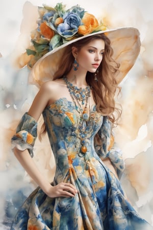 beautiful model, in a beautiful dress, in the style of Peter Lik and Paul Cezanne,  inspired by Cyprus colors, futuristic rococo, , Watercolor, trending on artstation, sharp focus, studio photo, intricate details, highly detailed, ,3d style,DonML1quidG0ldXL 